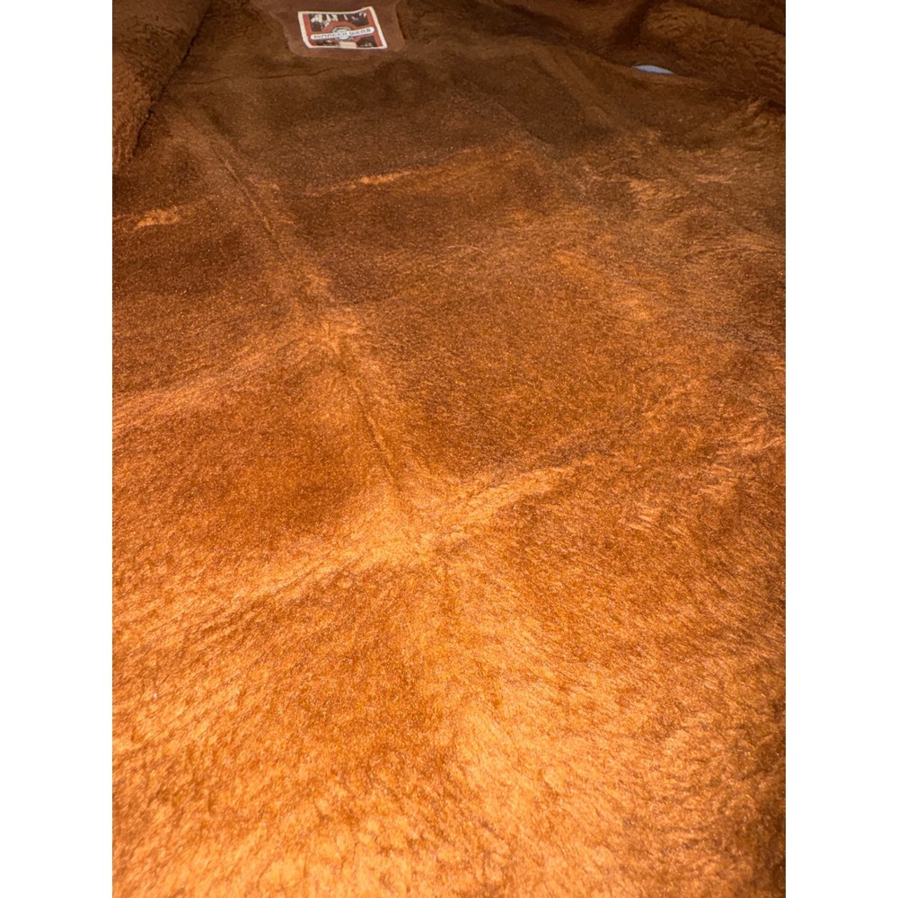 Vintage Pioneer Wear Mens Brown Leather/Sherpa Lined Vest Western Cowboy Size 42 - Picture 10 of 15